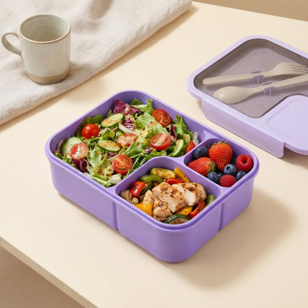 Vajilla/Bento Box Sakura Square – Fiambrera con Salsera Integrada