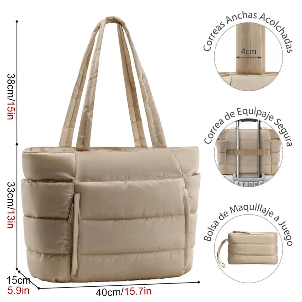 Tote Bag Puffy K-Trend – Bolso Acolchado Multiorganizador