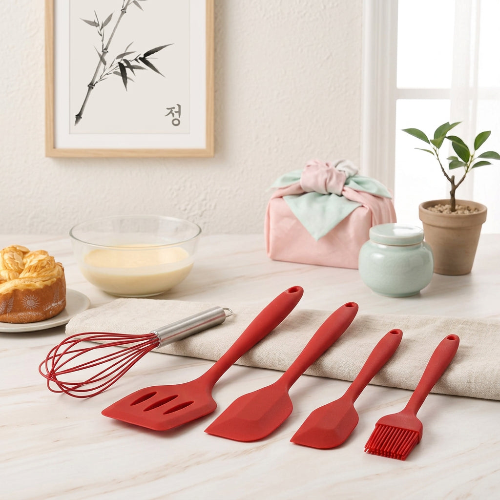 Set de Utensilios de Cocina Minimalist (5 Piezas) – Silicona Premium
