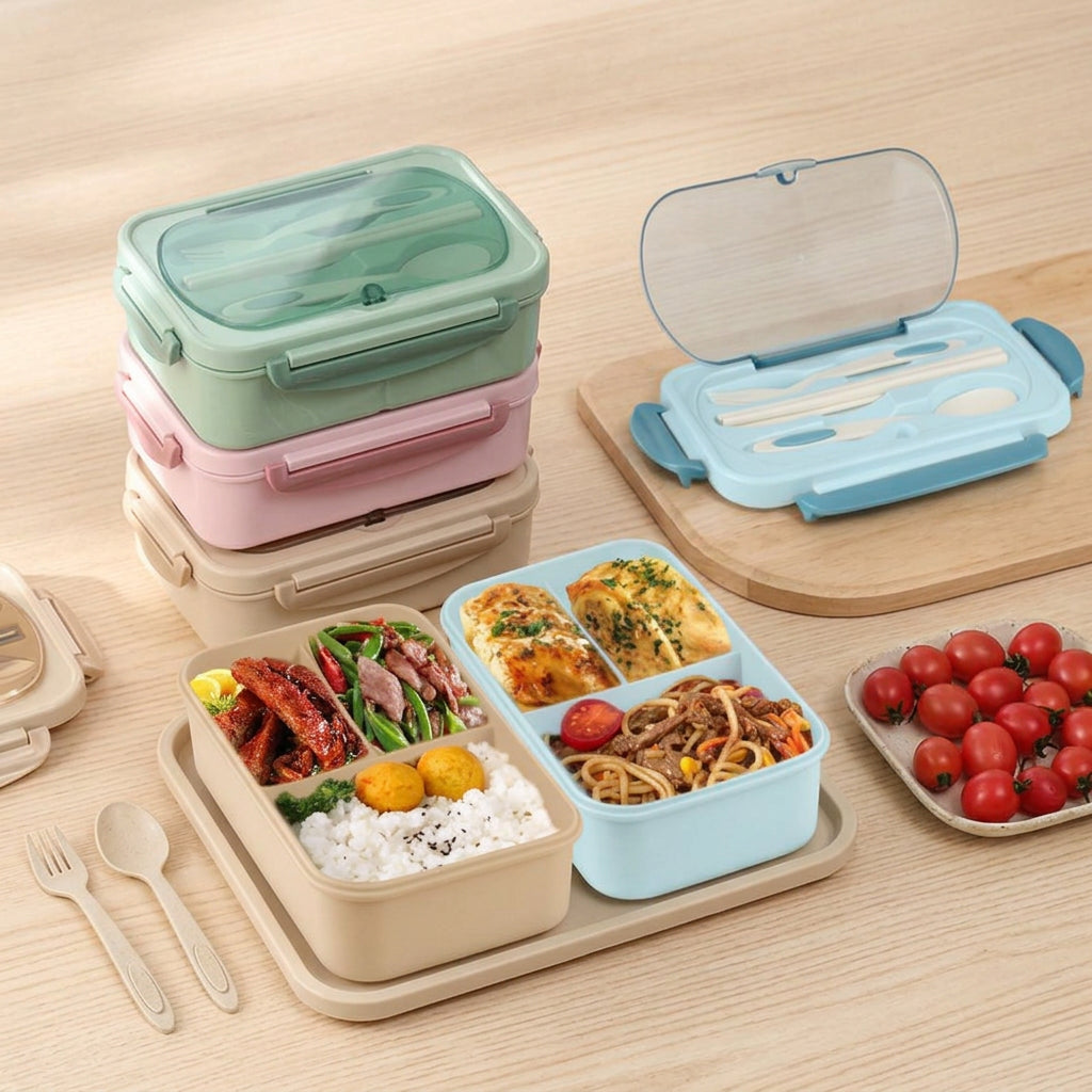 Bento Box Dual Layer – Fiambrera Compartimentada Aesthetic