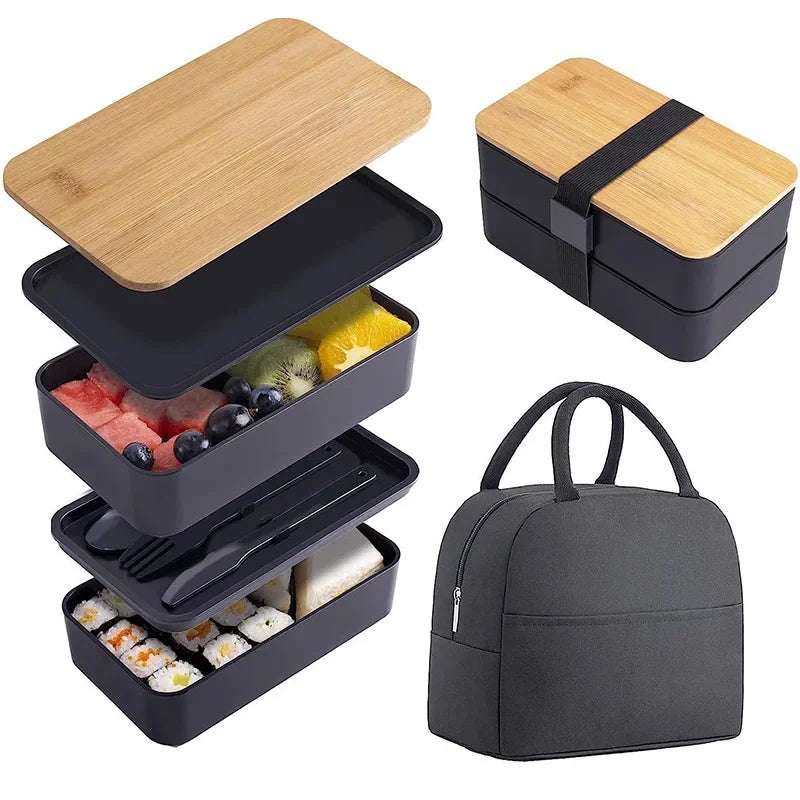 Bento Box Sakura Duo – Pack Lunch Box con Bolsa Térmica