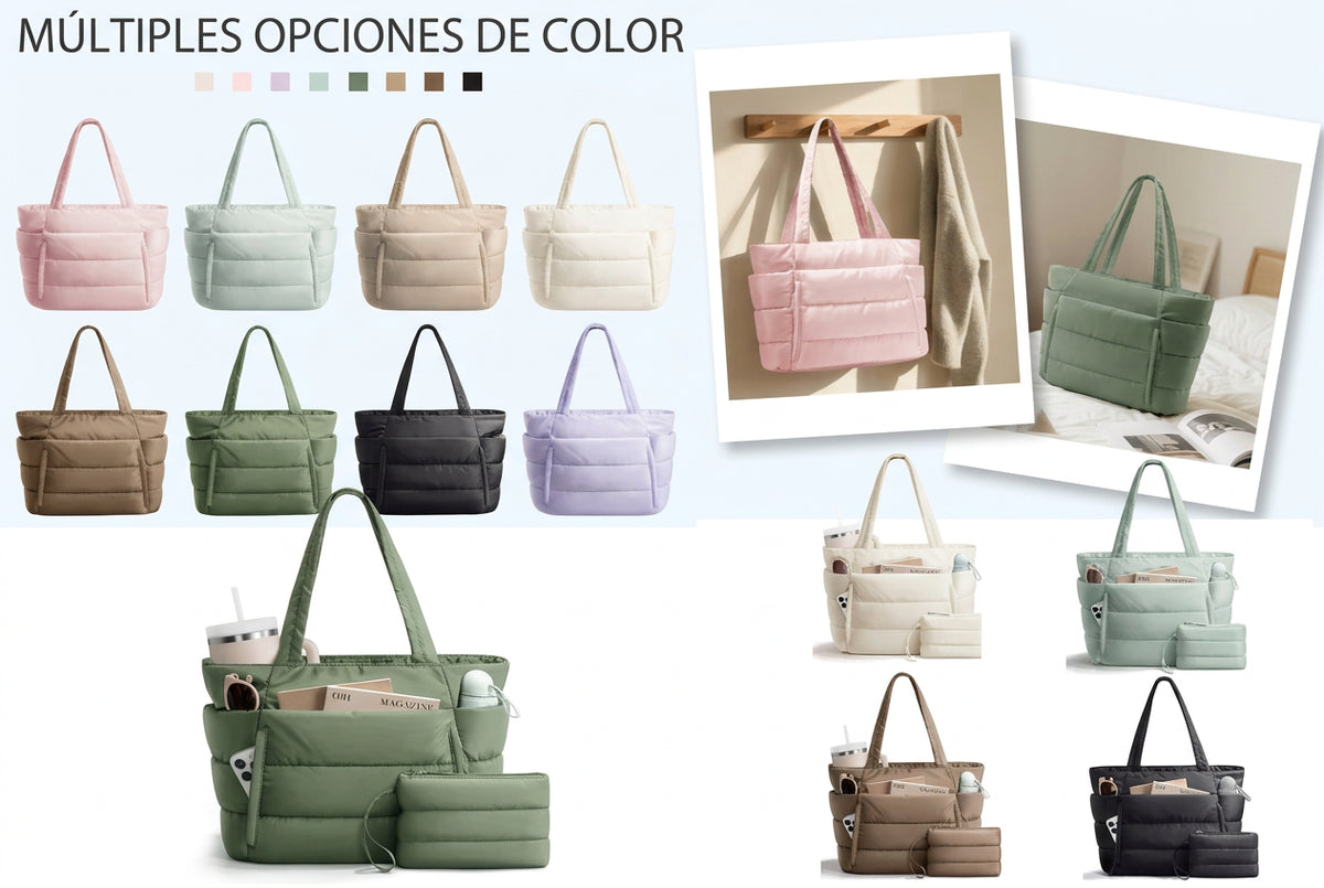 Tote Bag Puffy K-Trend – Bolso Acolchado Multiorganizador