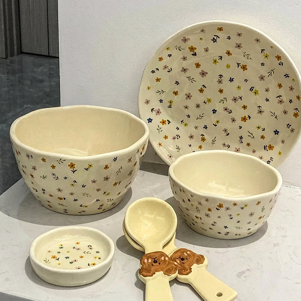 Vajilla Cerámica Sakura Blossom – Colección INS Vintage