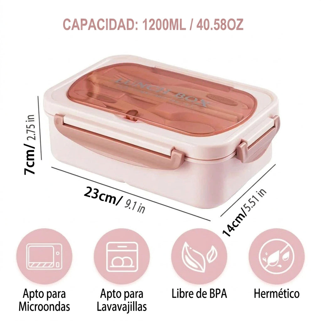Bento Box Dual Layer – Fiambrera Compartimentada Aesthetic