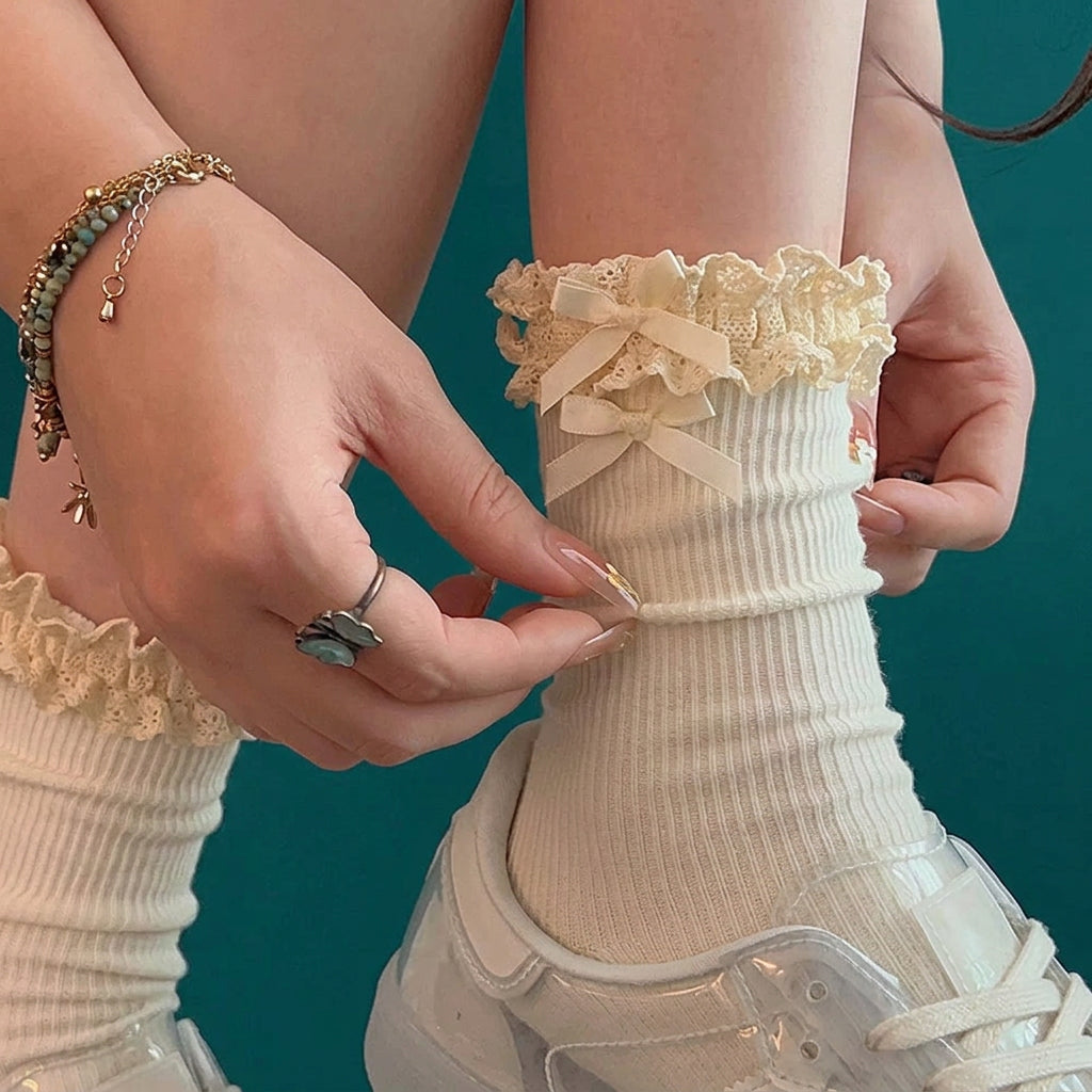 Calcetines Seoul Ballet – Encaje y Lazos Balletcore