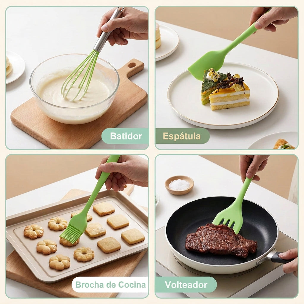 Set de Utensilios de Cocina Minimalist (5 Piezas) – Silicona Premium