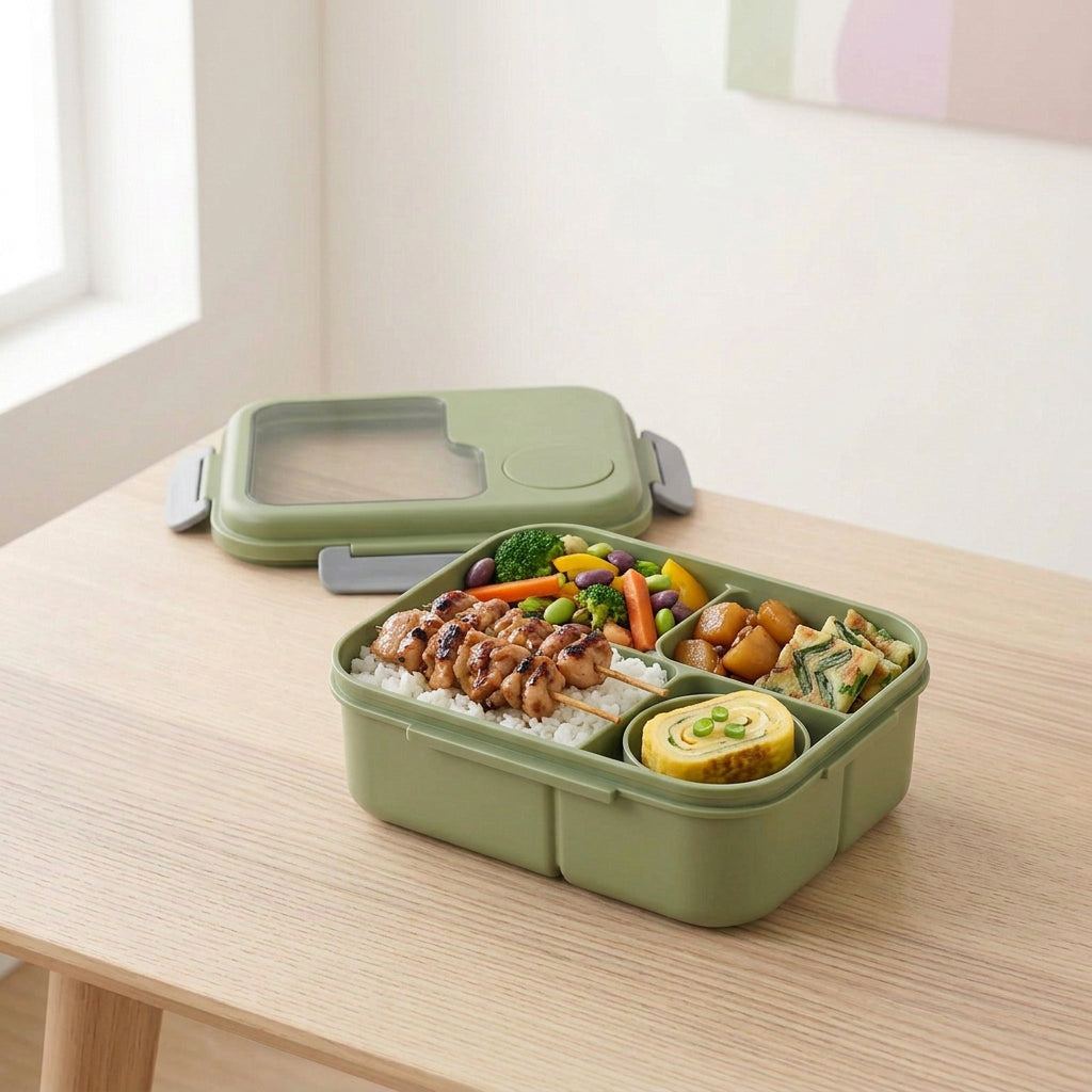 Vajilla/Bento Box Sakura Square – Fiambrera con Salsera Integrada
