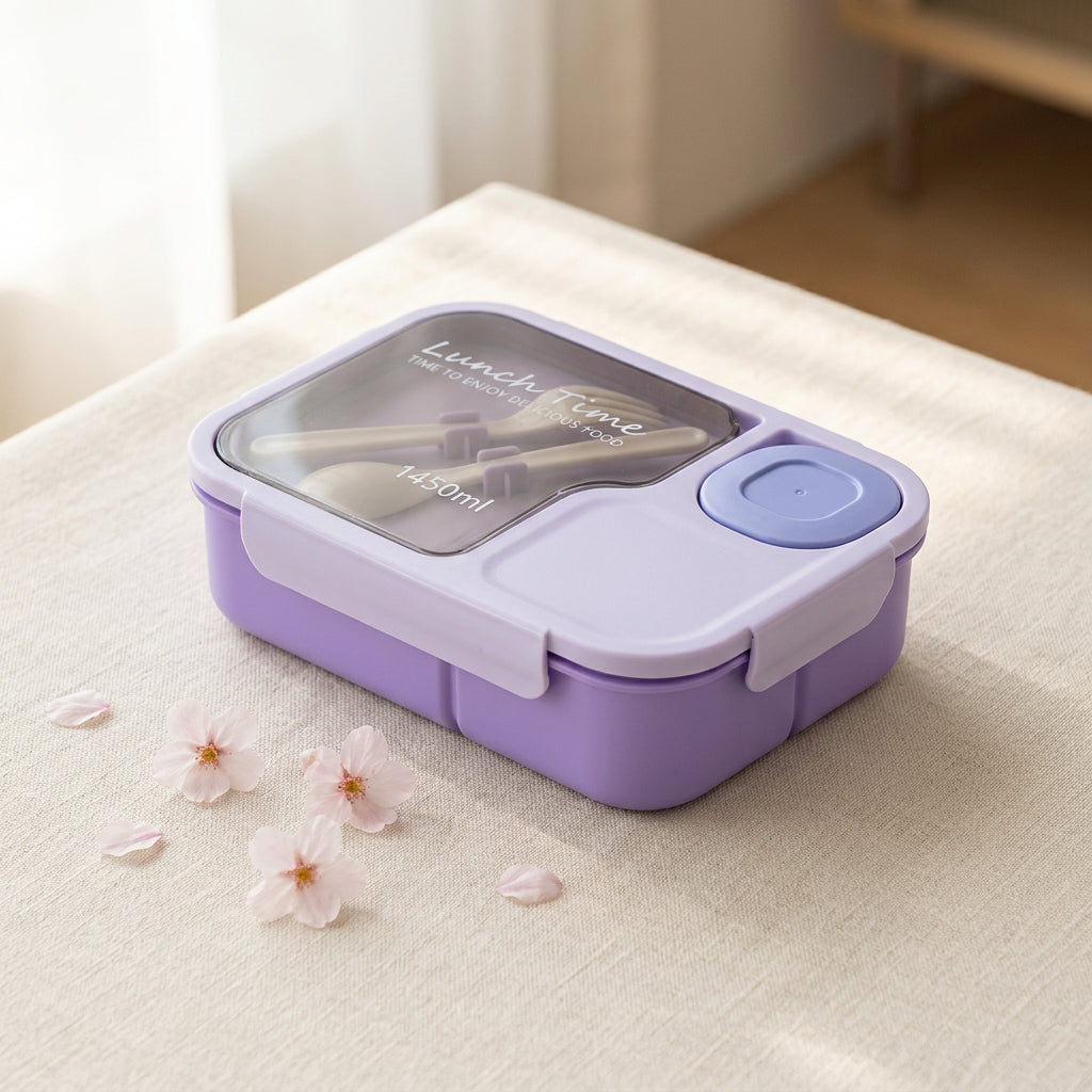 Vajilla/Bento Box Sakura Square – Fiambrera con Salsera Integrada